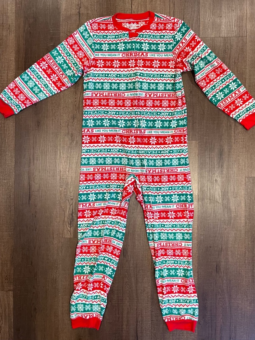 Jammies For Your Families One Piece Holiday Pajamas, Boys Size 10/12